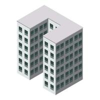 edificio isometrico gris vector