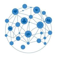 red social esfera tecnología vector