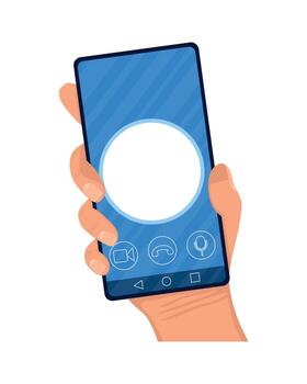 hand using smartphone technology vector