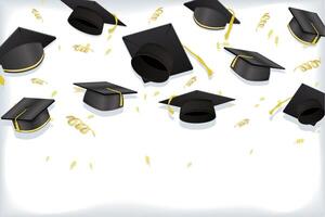 elegants graduation hats pattern vector