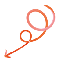 Curly arrow in watercolor paint png