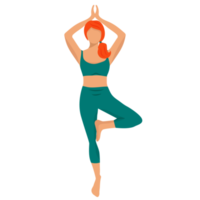 chica fitness haciendo yoga png