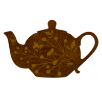 Herbal teapot collection decorative kettle with flower elements png