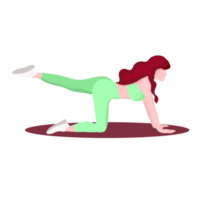 garota fitness fazendo ioga png