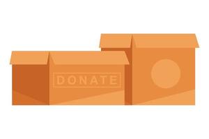 pair of carton boxes donate vector