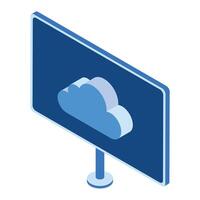 desktop and cloud computing isometric vector