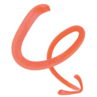 Curly arrow in watercolor paint png