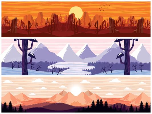 set of landscape