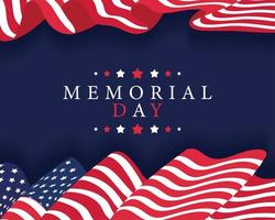 memorial day lettering frame vector