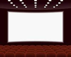 auditorio de cine con sillas rojas vector