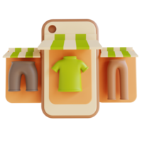 camisa e calças da loja online de ilustração 3d
