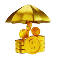 3D-Darstellung goldene finanzielle png