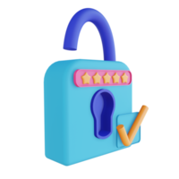 3D illustration password unlock check png