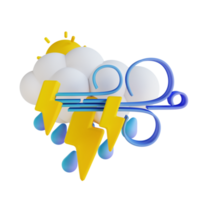 3D-Darstellung stürmischer Regen am Nachmittag Blitz png