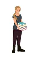 blond student girl vector