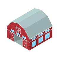 red stable isometric style vector