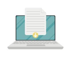 laptop with document vector