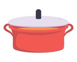 red kitchen pot vector