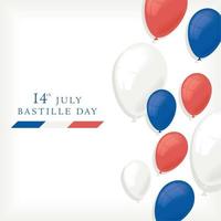 bastille day lettering card vector