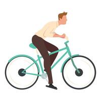 hombre montando bicicleta vector