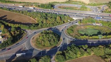 Aerial view of Busy Motorways with Traffic at England UK. video