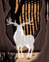 reindeer in forest vector