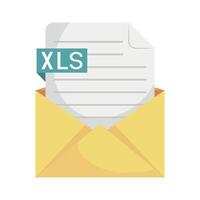 xls document in envelope vector
