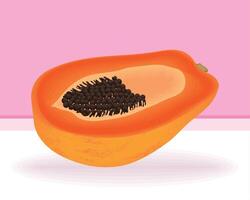 papaya realistic fruit poster vector