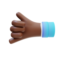 3D illustration call me hand gestures png