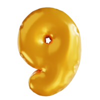 3D-Darstellung Ballonalphabet 9 png