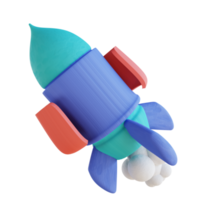 3D illustration rocket launch png