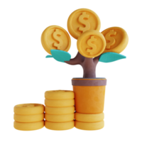 3D illustration money grow png