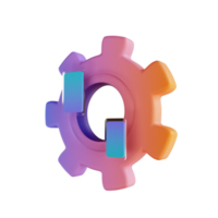 3D illustration colorful gear setting png