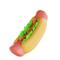 3D illustration hot dog png