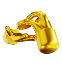 Ilustración 3d contracargo dorado png