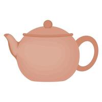 pink teapot asian utensil vector