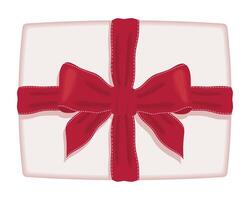 gift with red ribbon vector