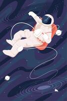 astronaut floating in the space vector