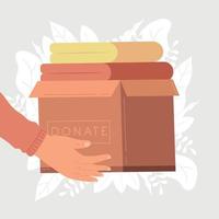 hands lifting donations box vector