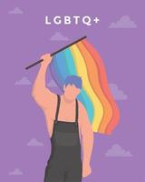 gay waving lgbtq flag scene vector