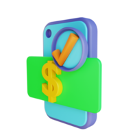 3D illustration payment gateway and money png