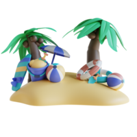 praia de ilustração 3D png