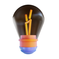 luzes e ideias coloridas da ilustração 3d png