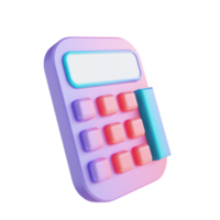 calculatrice colorée illustration 3d png