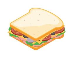 delicioso sándwich de comida rápida vector