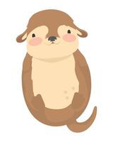 cute otter animal vector