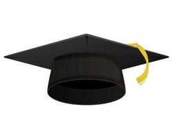 sombrero de graduación negro vector
