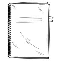 boceto de suministro de cuaderno escolar vector