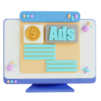 3D illustration online ads png