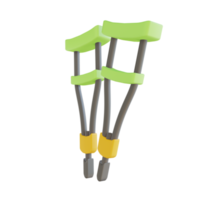 3D illustration crutch suitable for medical png